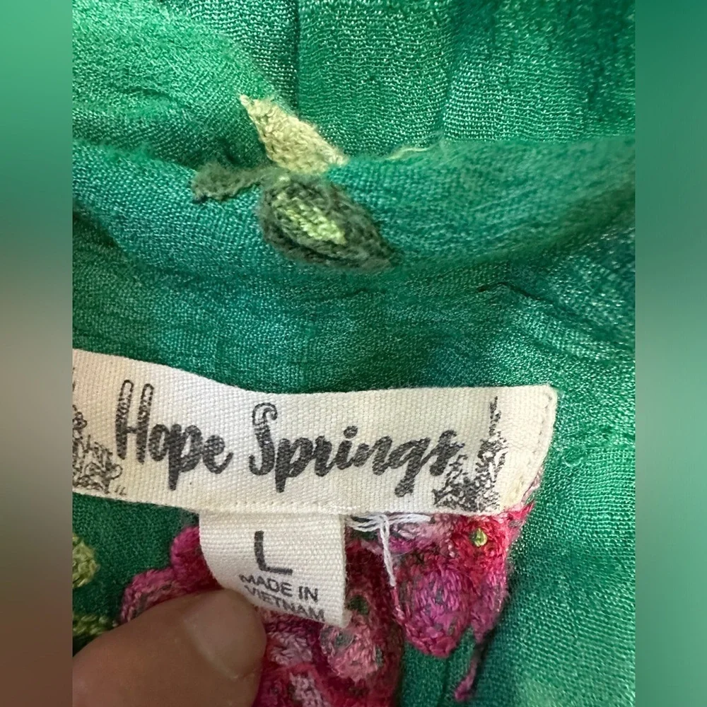 🛍️Hope Springs  Button front sleeveless tank dress with floral embroidered